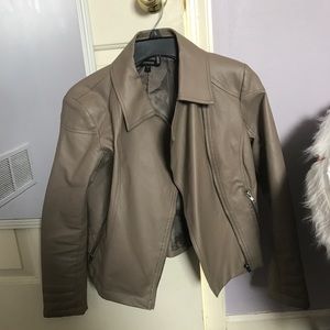 Express Faux Leather Jacket (Taupe)